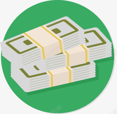 钱币头绿色的圆形很多钱币图标图标