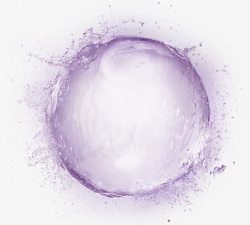紫色清新水珠效果元素素材
