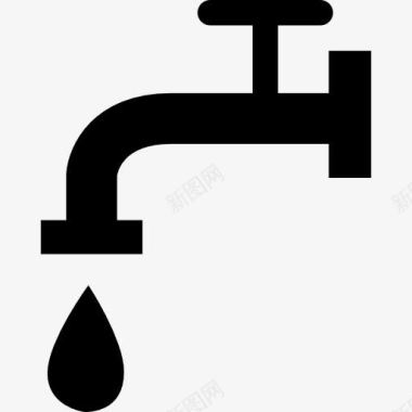 供应水龙头侧面下落的水滴图标图标