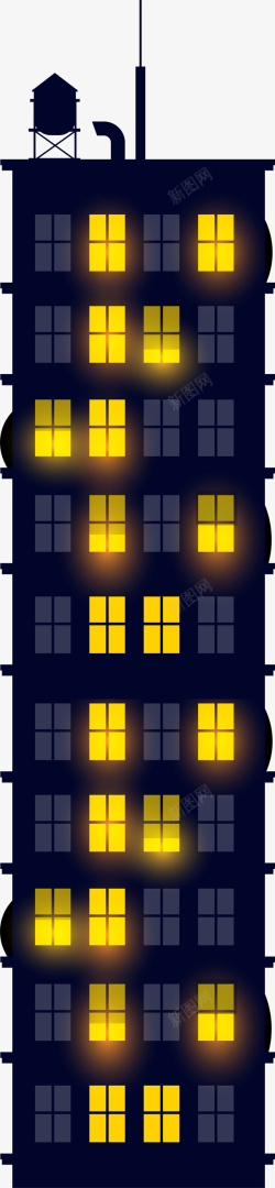 黄色房屋卡通黑色房屋高清图片