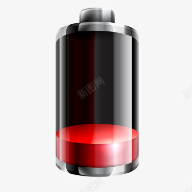 黑色红色电池图标合集矢量图图标