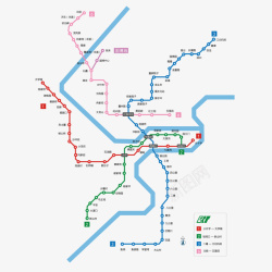 彩色重庆地铁轨道交通元素矢量图素材