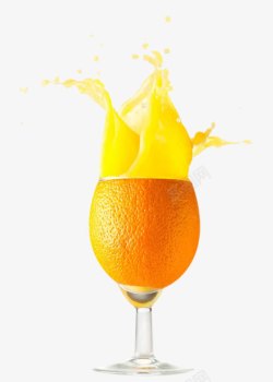 榨汁果肉橙汁高清图片