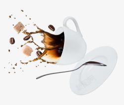 咖啡杯中飞溅的咖啡素材
