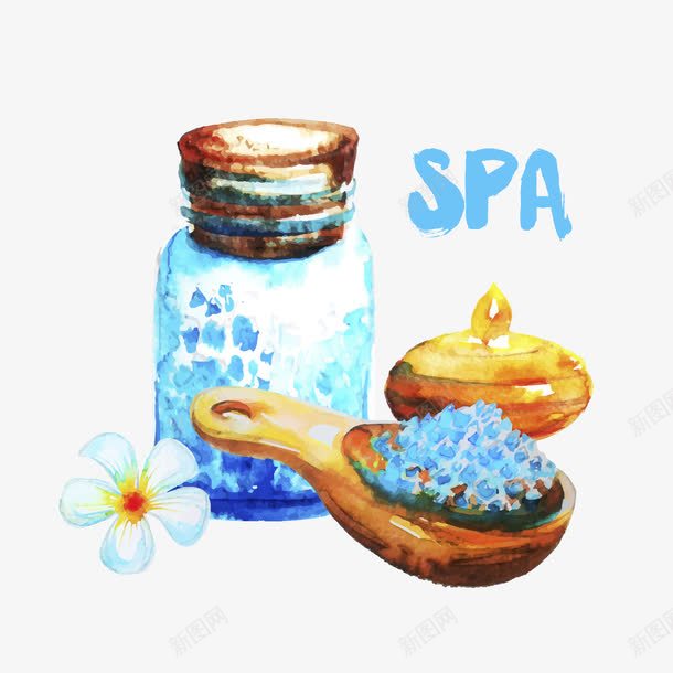 SPA香薰png免抠素材_88icon https://88icon.com SPA 化妆 手绘 水彩 美容