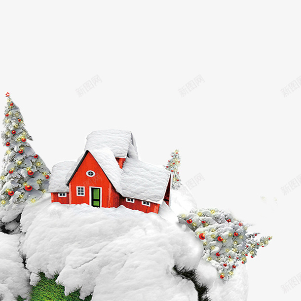 白色建筑png免抠素材_88icon https://88icon.com 下雪 厚度 天气 建筑 松树 白色 礼物 纹理