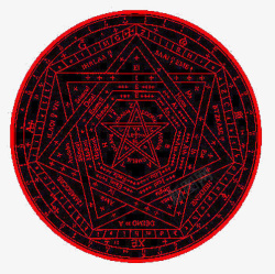 塔罗牌占卜六芒星黑色背景红色文素材