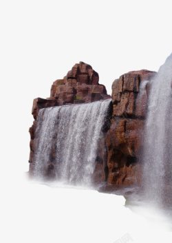 流过岩石的瀑布素材
