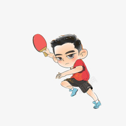 卡通中国男乒乓选手素材