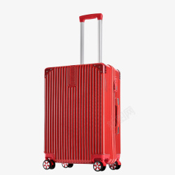 抗压功能全新PVC材质红色行李箱高清图片