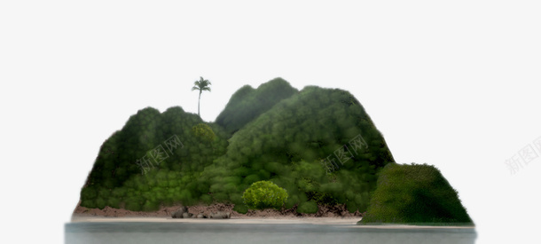 美丽绿色海岛风景png免抠素材_88icon https://88icon.com 小岛 小岛屿 岛屿 海岛风景 绿色