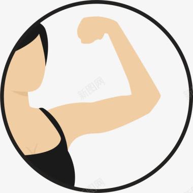 女生坐姿女生上臂健身塑形图标图标