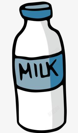 蓝色瓶盖牛奶瓶子高清图片