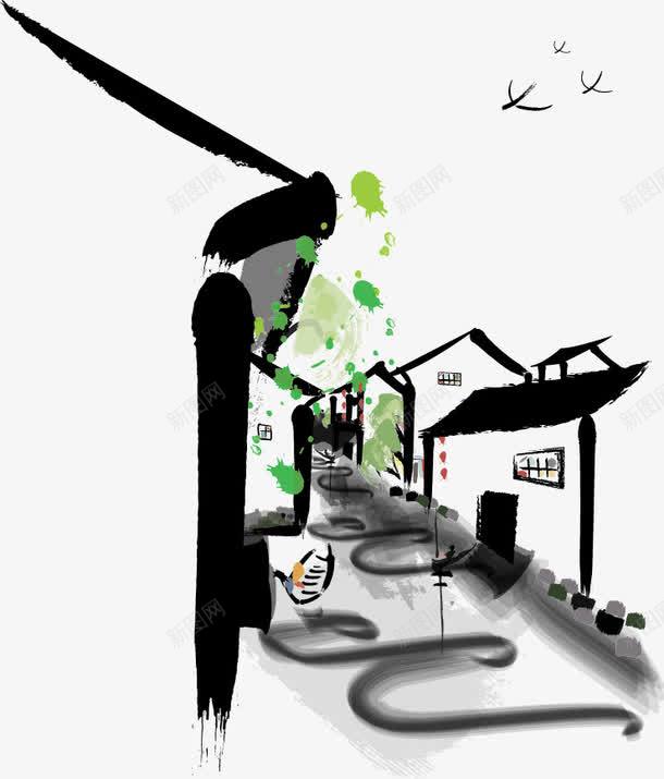 水墨江南png免抠素材_88icon https://88icon.com 古镇 墨迹 水墨画 江南民宿 江南水乡 江南风光