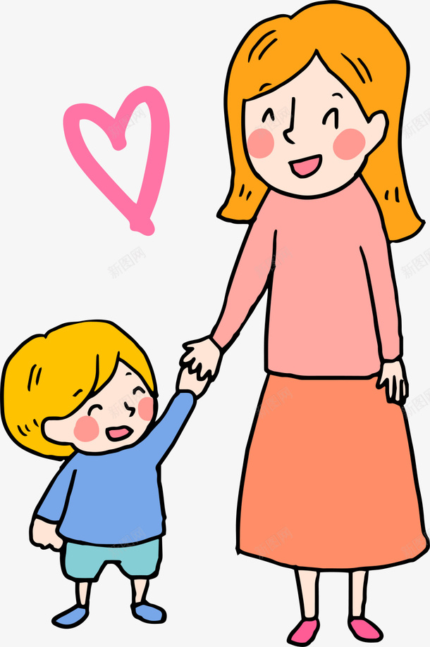 橙色卡通母亲节母子png免抠素材_88icon https://88icon.com 妈妈 妈妈教小孩走路 慈祥母亲节 母亲节 母亲节快乐 母子 母子情深 母子爱情 母爱 爱心