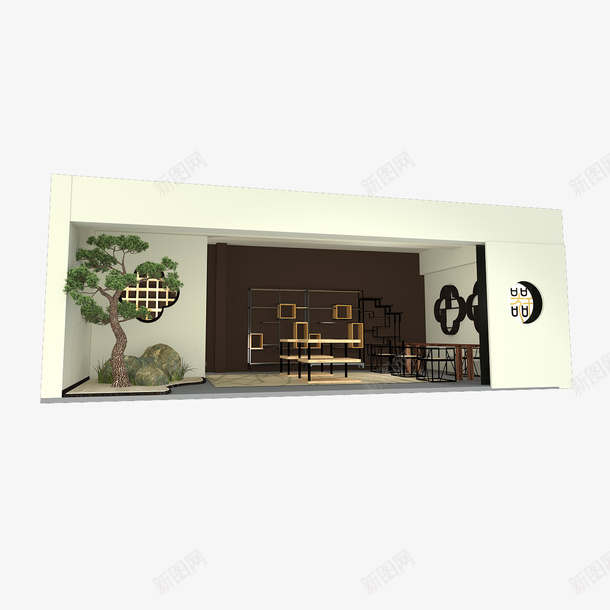 古风3D展厅psd免抠素材_88icon https://88icon.com 3D展厅 古典风格 展台搭建 展览展示 效果图 简约大气