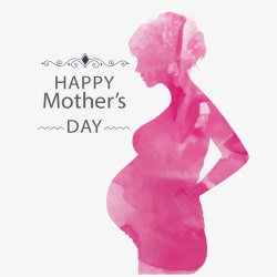 怀孕母亲母亲节快乐孕妇剪影高清图片
