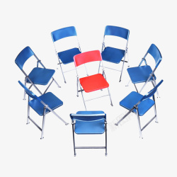 团队建设蓝色和红色椅子摄影高清图片