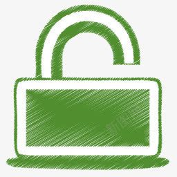 锁绿色的解锁图标图标