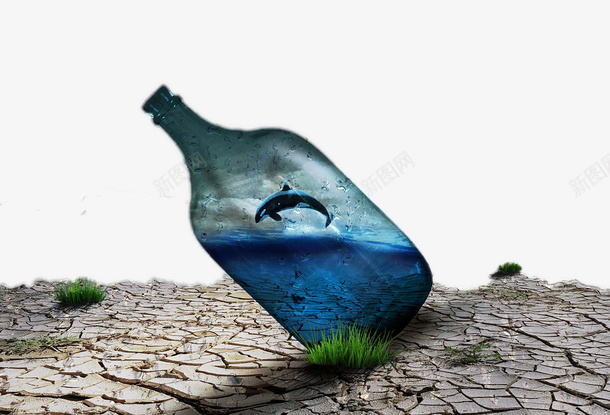 创意瓶子海洋干涸psd免抠素材_88icon https://88icon.com 保护水 创意 干涸 海洋 环保
