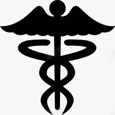 医药理疗蛇杖医学符号图标图标