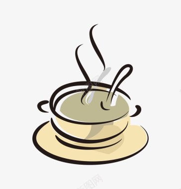 动漫动画图手绘卡通创意一杯热气腾腾的咖啡图标图标