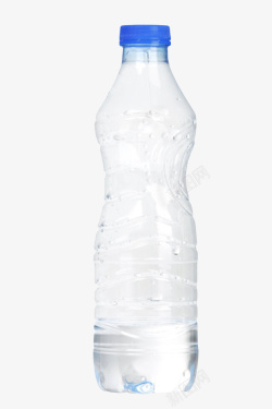 蓝色泉水透明解渴蓝色瓶盖的塑料瓶饮用水高清图片