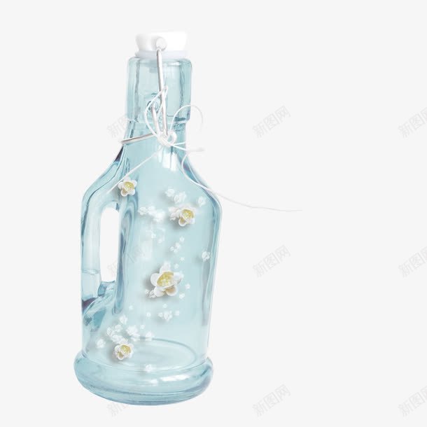 蓝色玻璃瓶png免抠素材_88icon https://88icon.com 小清新 漂流瓶 玻璃瓶 蓝色 透明瓶子 酒瓶