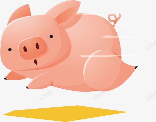 奔跑的小猪png免抠素材_88icon https://88icon.com 动物 卡通手绘 奔跑的小猪 家禽 猪仔 猪崽 粉色