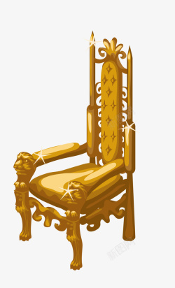 金色椅子皇帝座矢量图高清图片