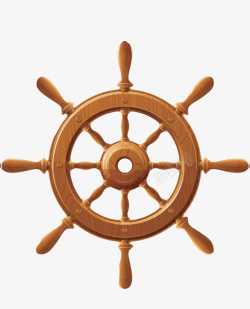 中国造船发明棕色控制方向的带钉子的舵盘实物高清图片