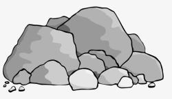 卡通礁石手绘石头堆高清图片