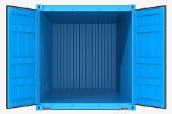 蓝色集装箱打开的门素材