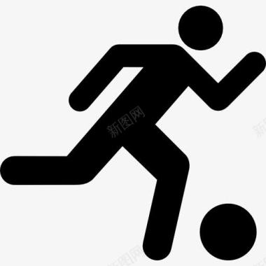球球免抠素材足球运动员抱着球跑图标图标