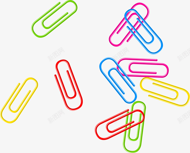 卡通小扣针彩色装饰矢量图ai免抠素材_88icon https://88icon.com 免抠 免费PNG 回形针 彩色 扣针 文具 装饰 矢量图