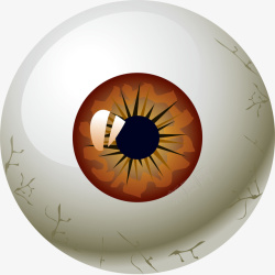 卡通立体褐色眼仁眼球元素素材