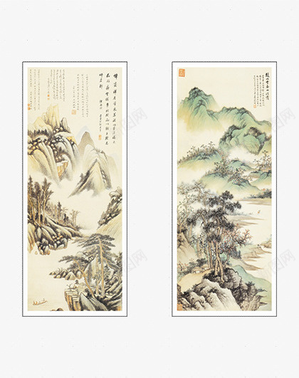 山水画壁挂png免抠素材_88icon https://88icon.com 中国风 墙挂 画幅 绘画