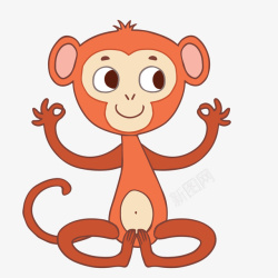 卡通手绘可爱的小猴子素材