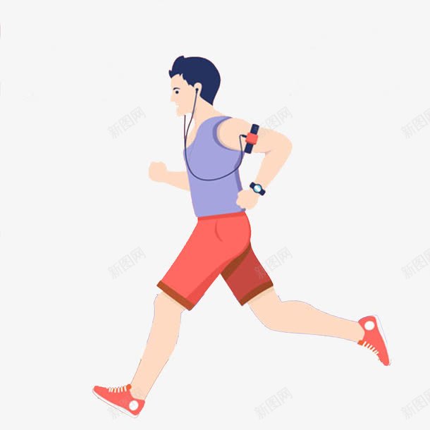 锻炼中的男人png免抠素材_88icon https://88icon.com 健身 卡通手绘 听音乐 大步跑 奔跑的卡通人 跑步 运动 锻炼身体