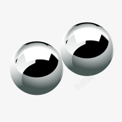 黑白质感立体金属圆球矢量图素材