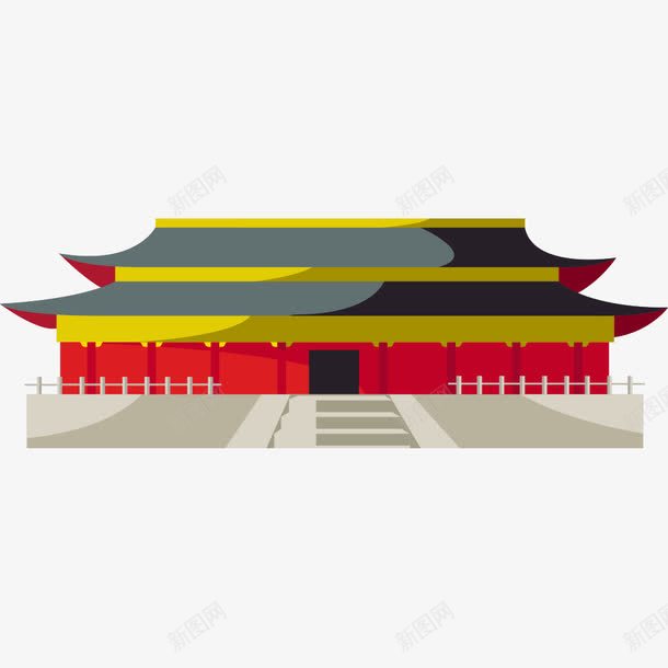 手绘古城楼png免抠素材_88icon https://88icon.com 儿童世界 动画 古建筑 大殿 幼儿卡通 手绘古城楼 手绘城楼 手绘城门 皇宫 红色城门