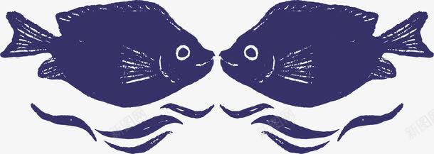 世界海洋日亲嘴的鱼png免抠素材_88icon https://88icon.com 世界海洋日 亲亲鱼 亲嘴的鱼 手绘小鱼 绘画 蓝色小鱼
