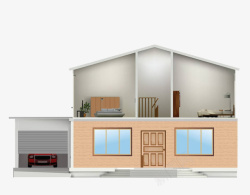车库模型复式房子高清图片