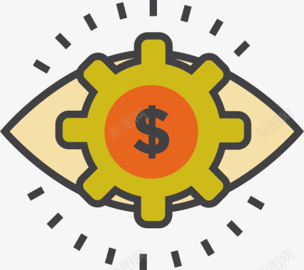 logo设计眼睛金融赚钱插画矢量图图标图标