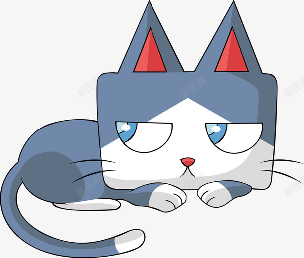 忧郁的小猫咪矢量图ai免抠素材_88icon https://88icon.com 不开心 创意卡通 小胡子 彩色 抽象 矢量图