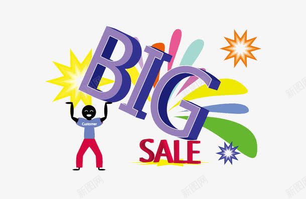 BIGSALE英文创意字体png免抠素材_88icon https://88icon.com 优惠 促销 大减价 彩色