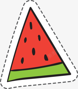 红色三角形西瓜元素素材
