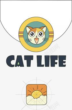 情侣的动物小猫宠物店logo图标图标