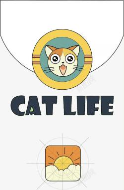 矢量宠物喂养小猫宠物店logo图标高清图片