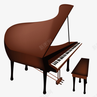 钢琴乐器矢量图图标图标
